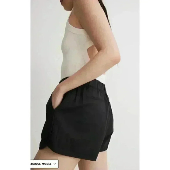 Madewell Cotton Blend Pull-On Shorts with 4 Pockets Black Size S - Picture 2 of 11